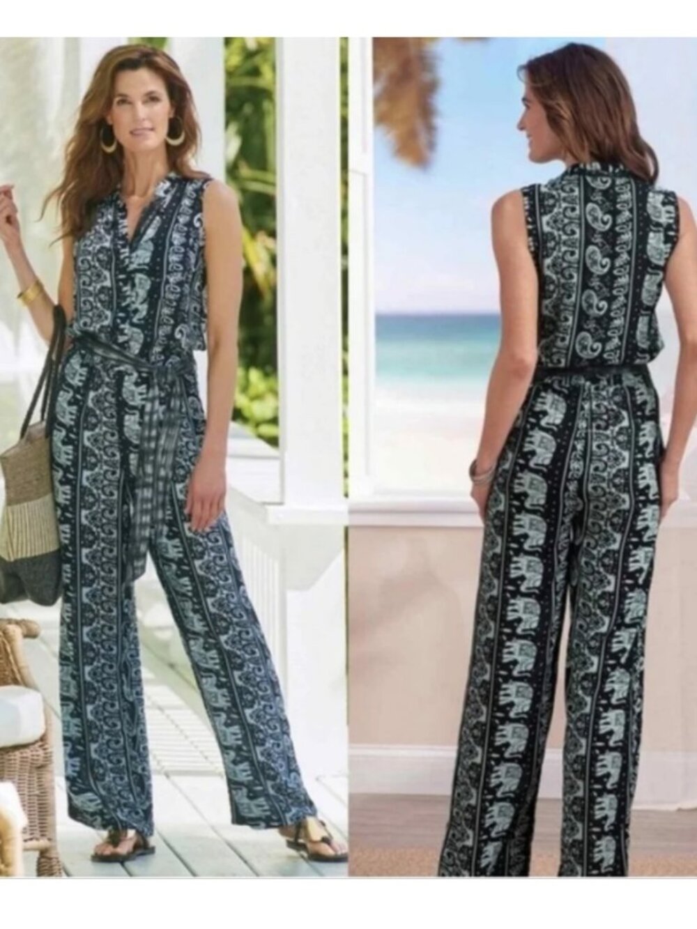 NWT~SOFT SURROUNDINGS~Paisley Elephant Sydney Jumpsuit